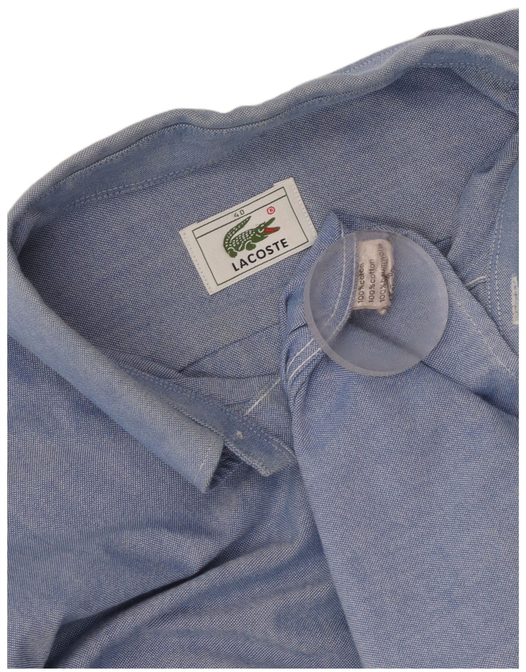 Camisa masculina Lacoste tamanho 40 algodão azul médio