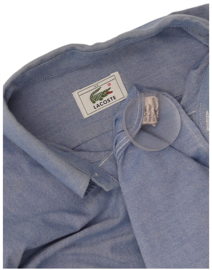 Camisa masculina Lacoste tamanho 40 algodão azul médio