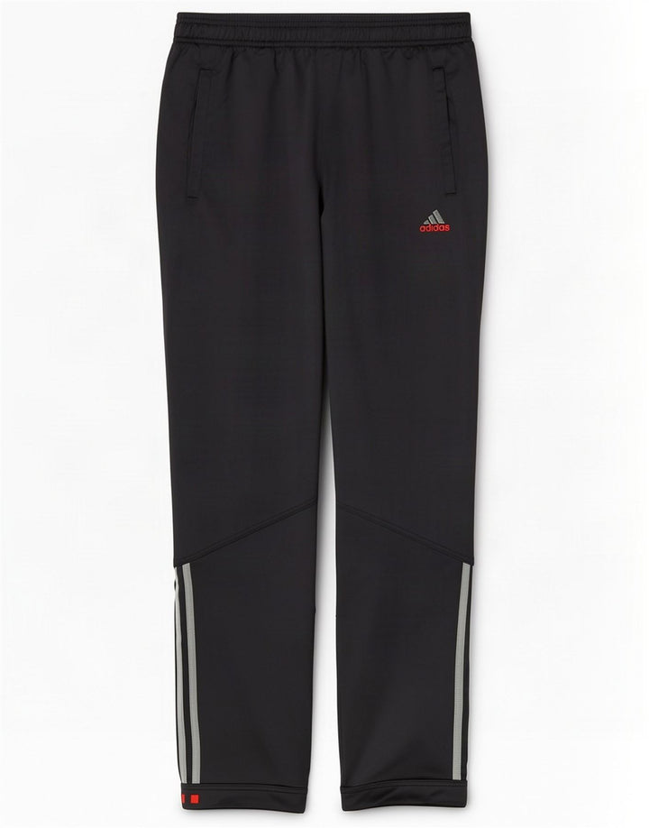 Calças de treino masculinas Adidas UK 38/40 poliéster preto médio