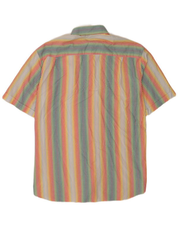 Camisa masculina de manga curta Paul & Shark tamanho 44 XL risca de giz multicolorida