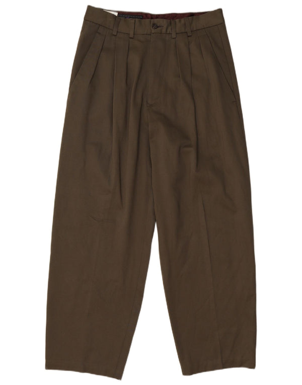 Calças Chino masculinas vintage soltas IT 48 Médio W30 L28 Cáqui
