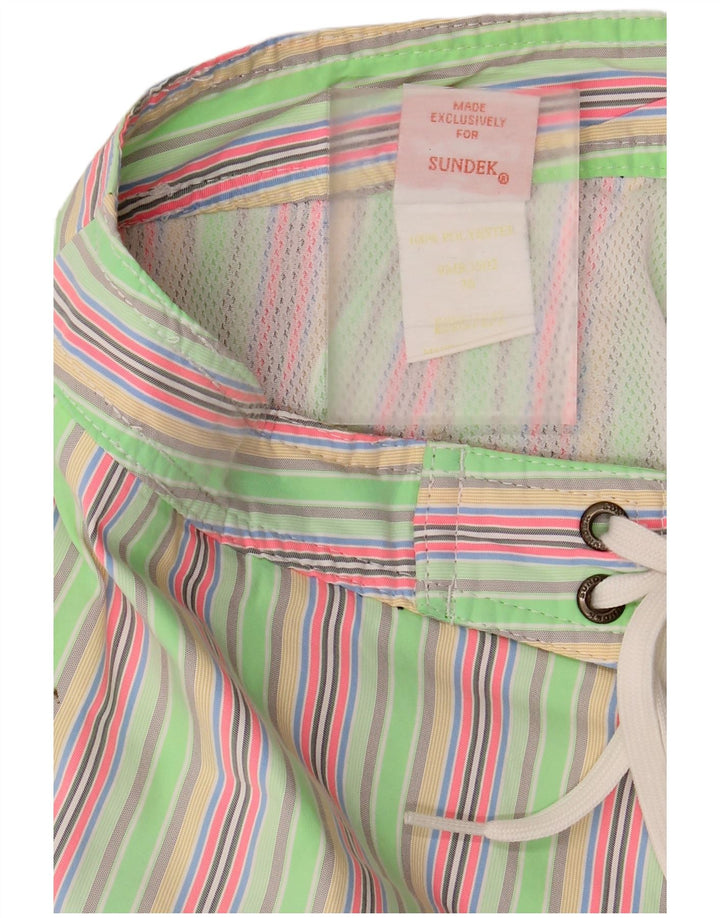 Shorts de natação masculino Sundek grande poliéster listrado verde