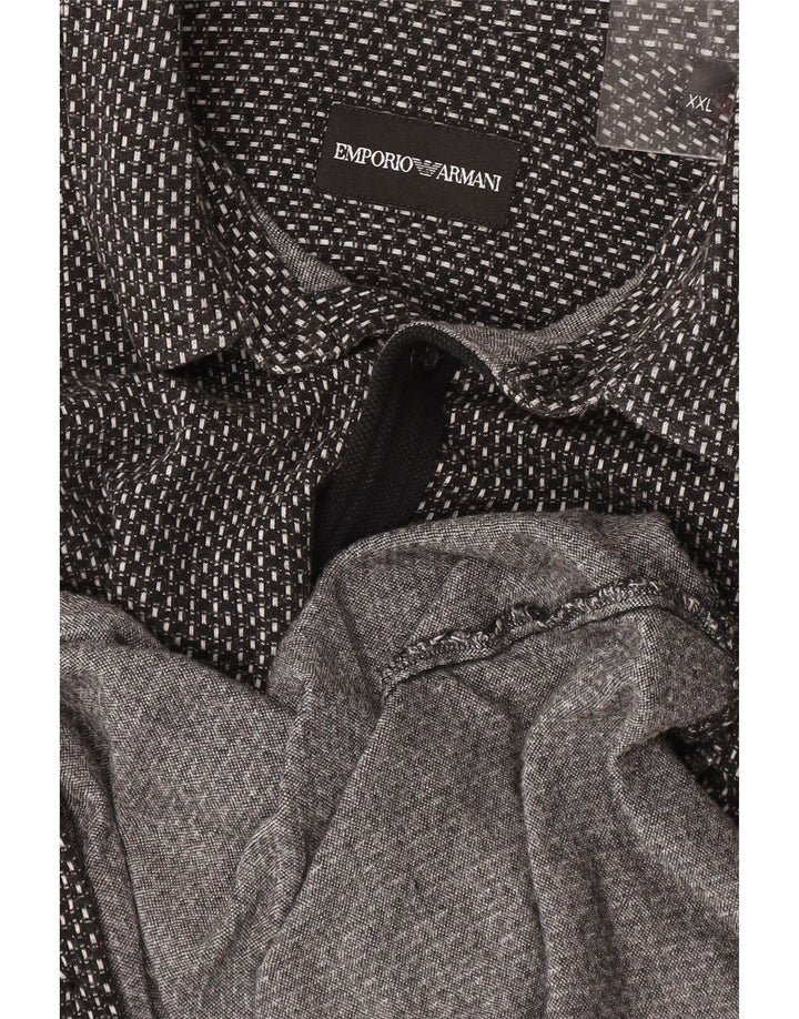 Camisa masculina EMPORIO ARMANI 2XL preta manchada