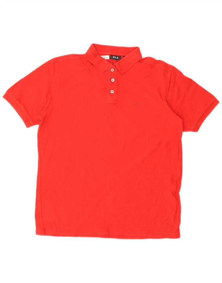 Camisa polo masculina FILA grande algodão vermelho