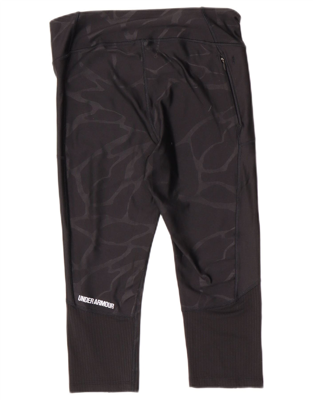 Under Armour Womens Capri Leggings UK 14 Médio Preto Camuflagem