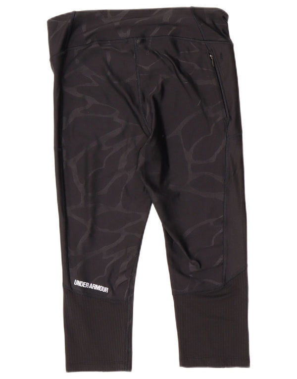Under Armour Womens Capri Leggings UK 14 Médio Preto Camuflagem