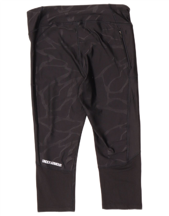 Under Armour Womens Capri Leggings UK 14 Médio Preto Camuflagem