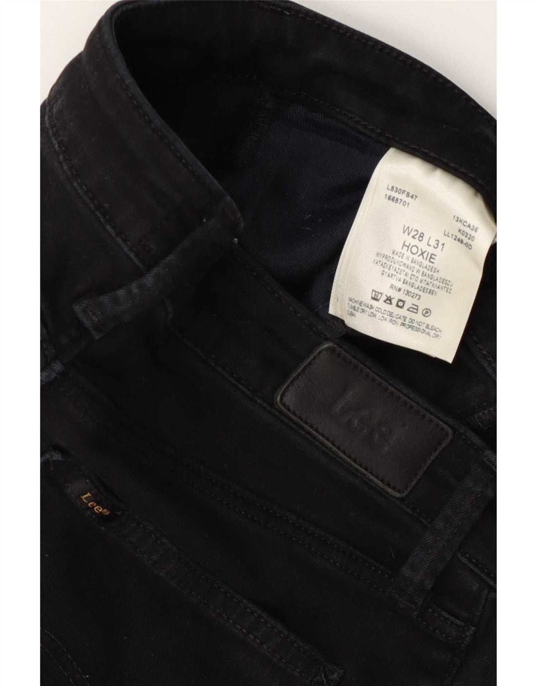 Lee Womens Hoxie Bootcut Jeans W28 L31 Algodão Preto