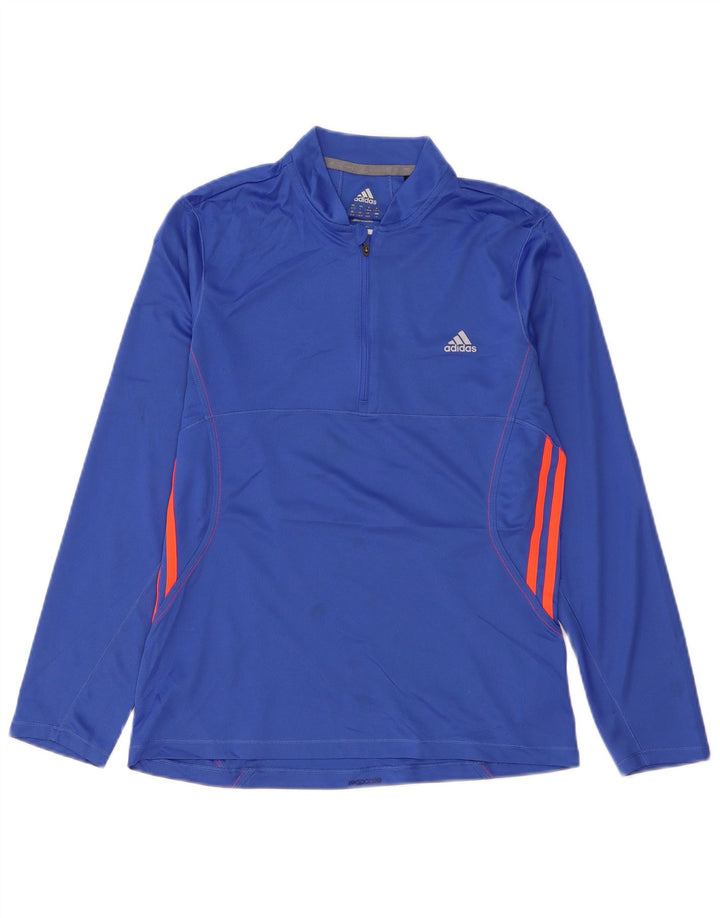 ADIDAS Womens Climalite Pullover Treino Top UK 16/18 Grande Azul