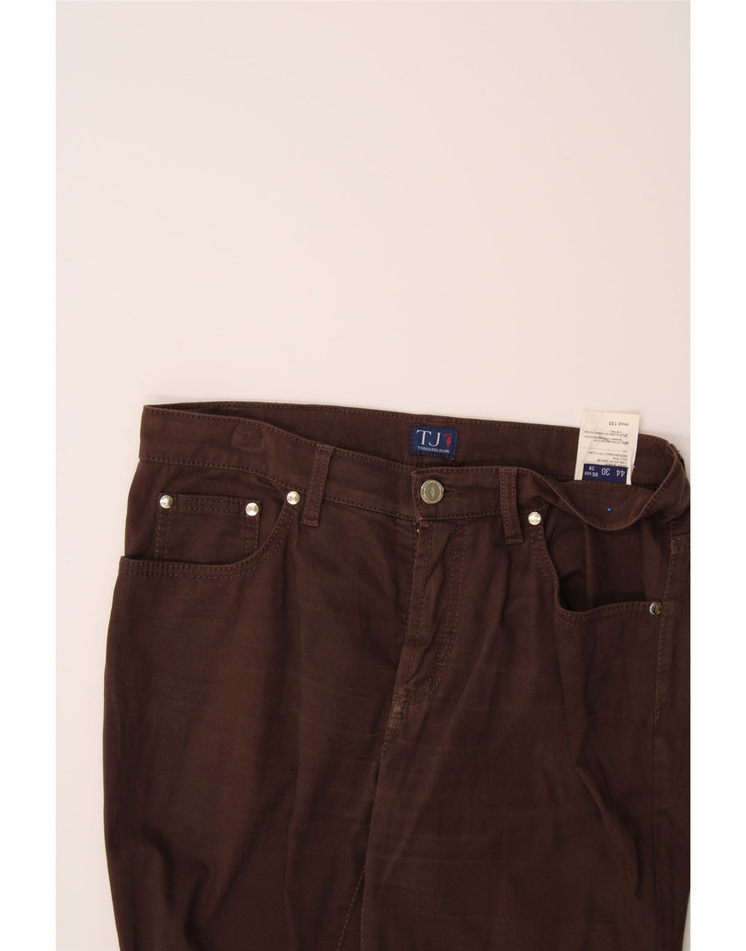 TRUSSARDI Womens Straight Casual Trousers W28 L30 Brown Cotton Vintage Trussardi and Second-Hand Trussardi from Messina Hembry 