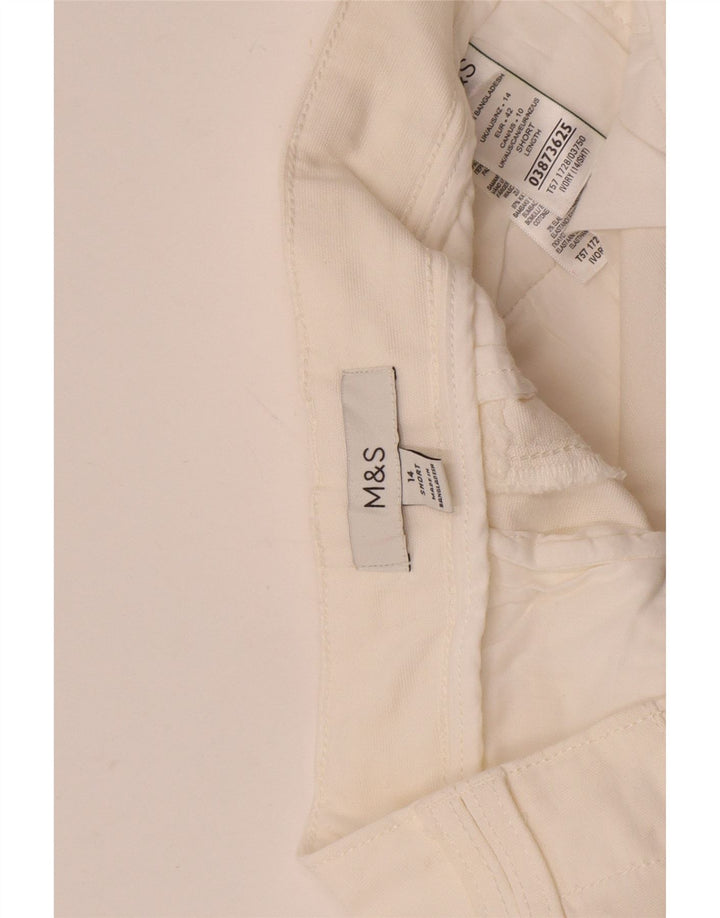Calça cargo feminina Marks & Spencer UK 14 grande W34 L25 branca