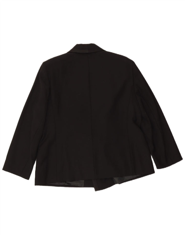 Jaqueta blazer feminina Laura Biagiotti com peito duplo IT 48 XL lã preta