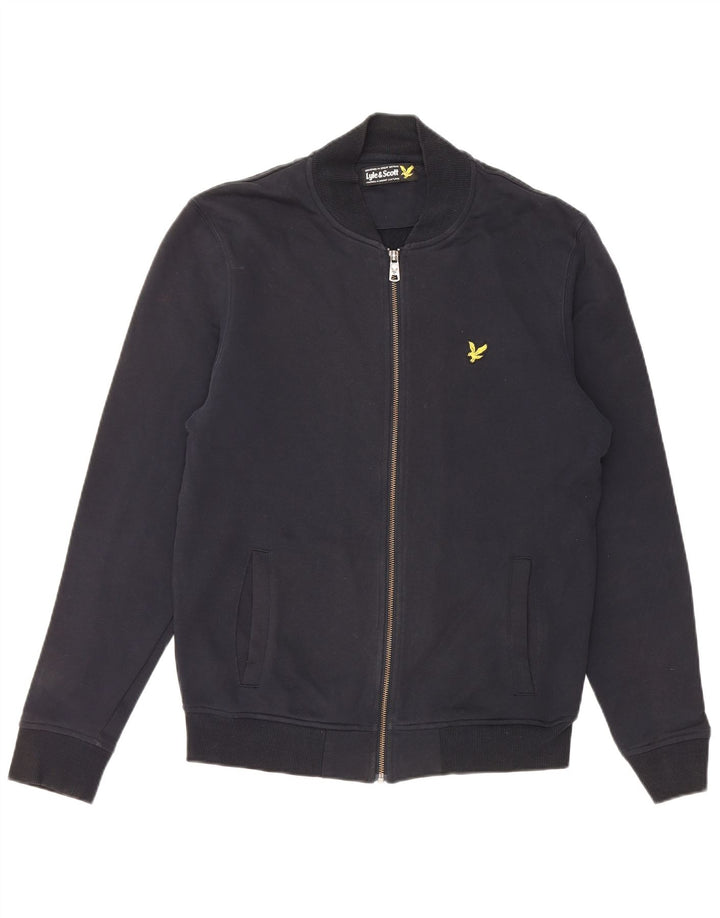 Jaqueta de treino masculina LYLE & SCOTT de algodão azul marinho médio