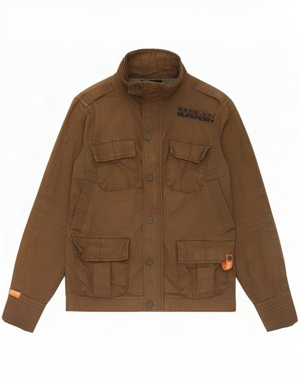 Jaqueta militar masculina Superdry UK 38 algodão cáqui médio