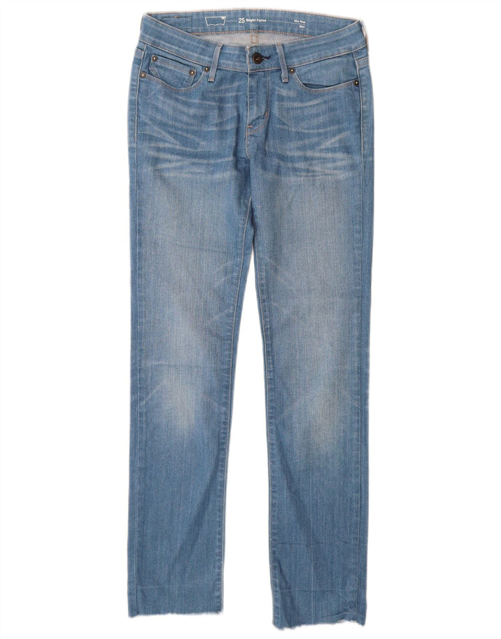 Calça jeans feminina Levi's Slight Curve Mid Rise Slim W25 L29 Azul Algodão