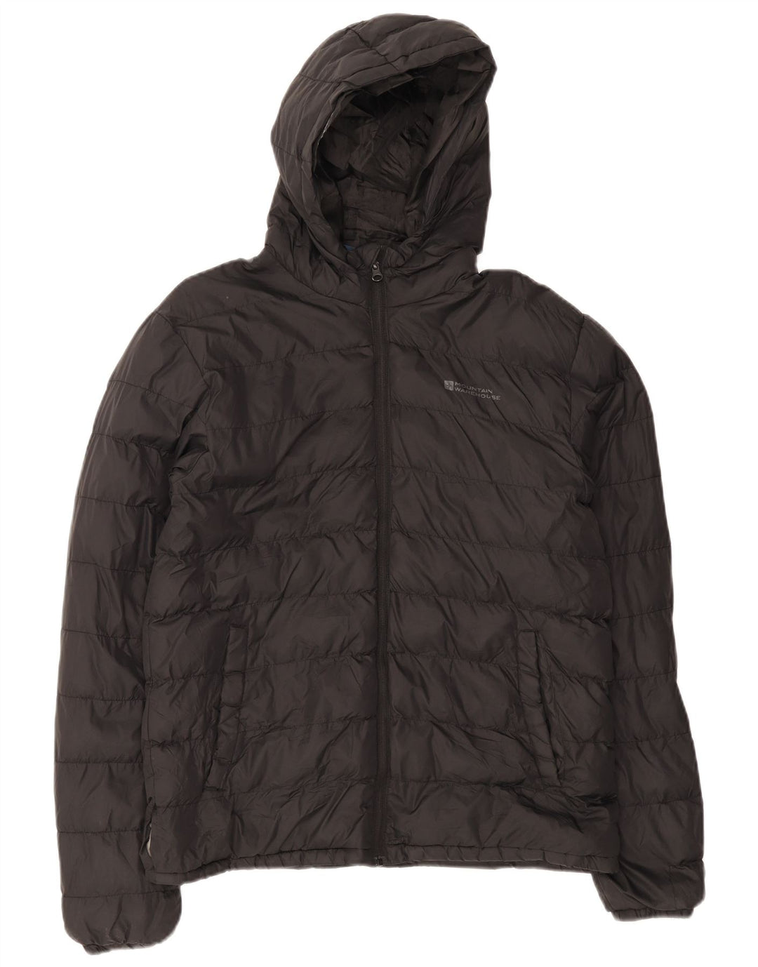 Jaqueta masculina acolchoada com capuz Mountain Warehouse UK 38 nylon preto médio