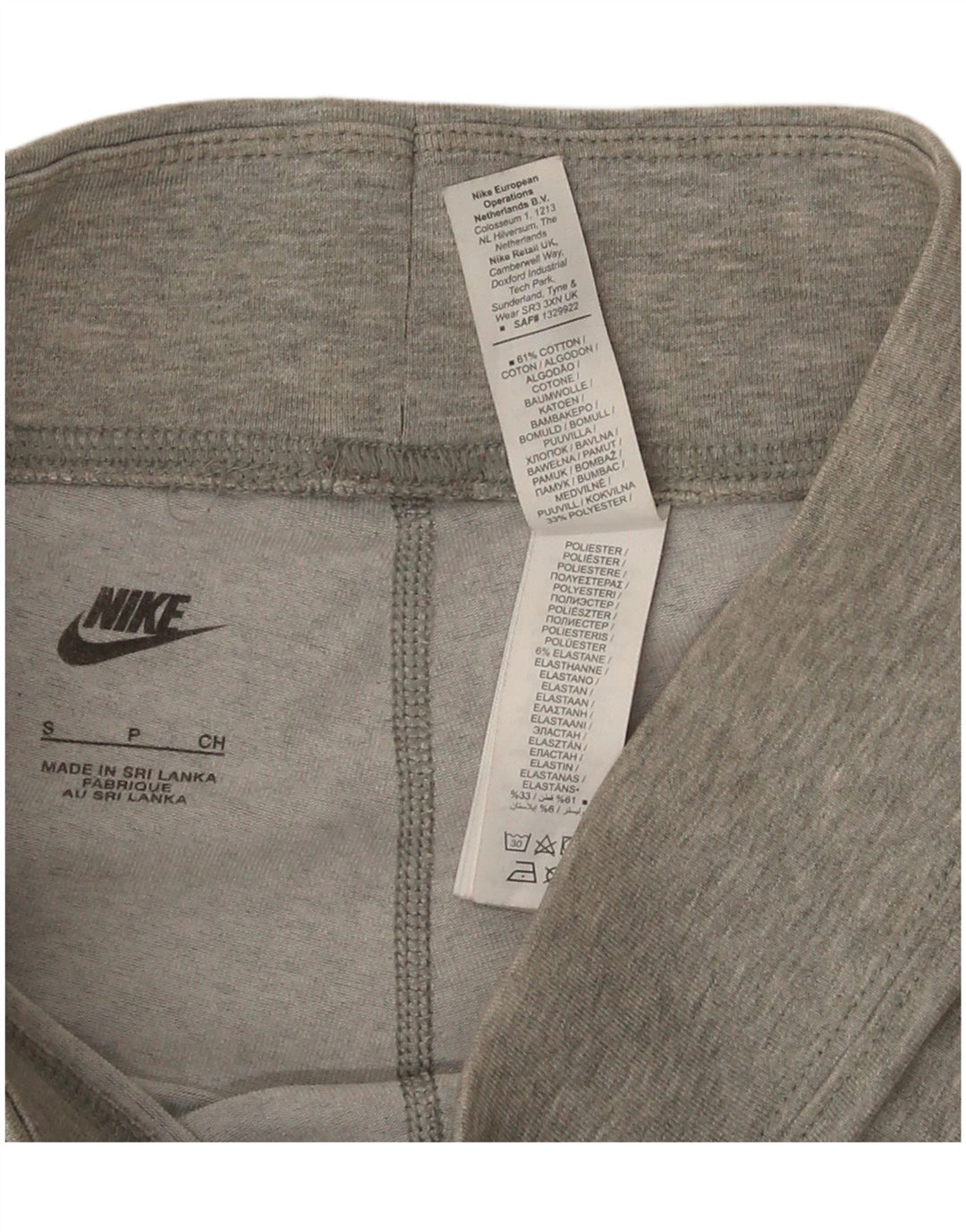 Leggings Nike Femininas Graphic UK 10 Pequenas Cinza Algodão