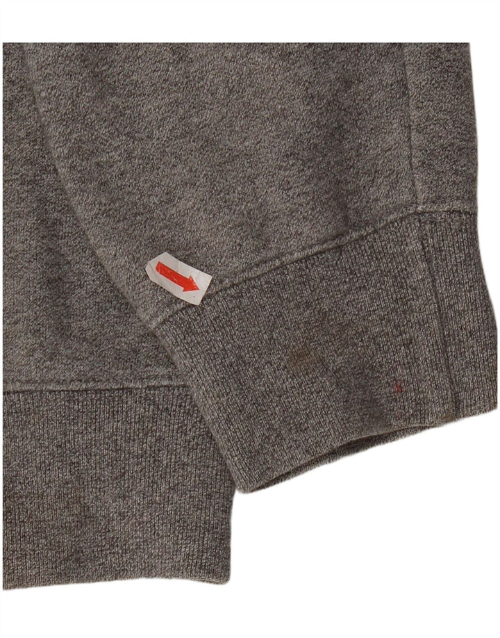 Jumper masculino com capuz gráfico Champion algodão manchado cinza médio
