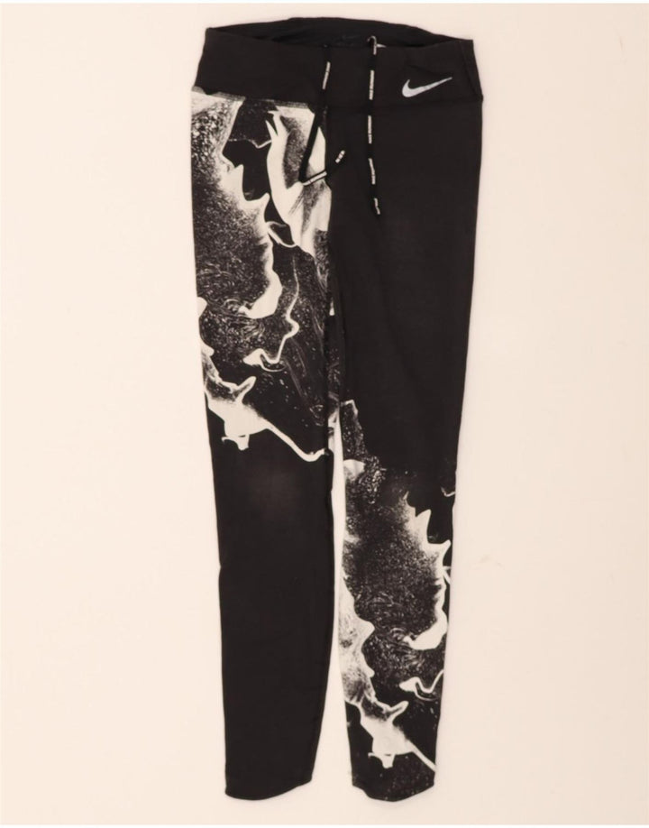 NIKE Womens Dri Fit Abstract Pattern Leggings UK 4 XS  Black Nylon Vintage Nike and Second-Hand Nike from Messina Hembry 
