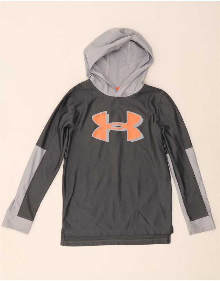 Camiseta Under Armour Boys Heat Gear Graphic manga comprida 9-10 anos cinza médio