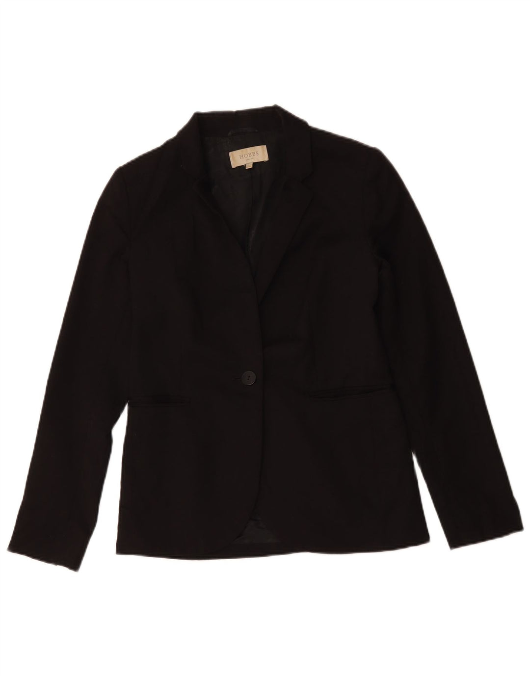 Jaqueta blazer feminina Hobbs com 1 botão Reino Unido 8 pequena lã preta