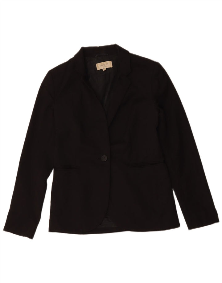 Jaqueta blazer feminina Hobbs com 1 botão Reino Unido 8 pequena lã preta