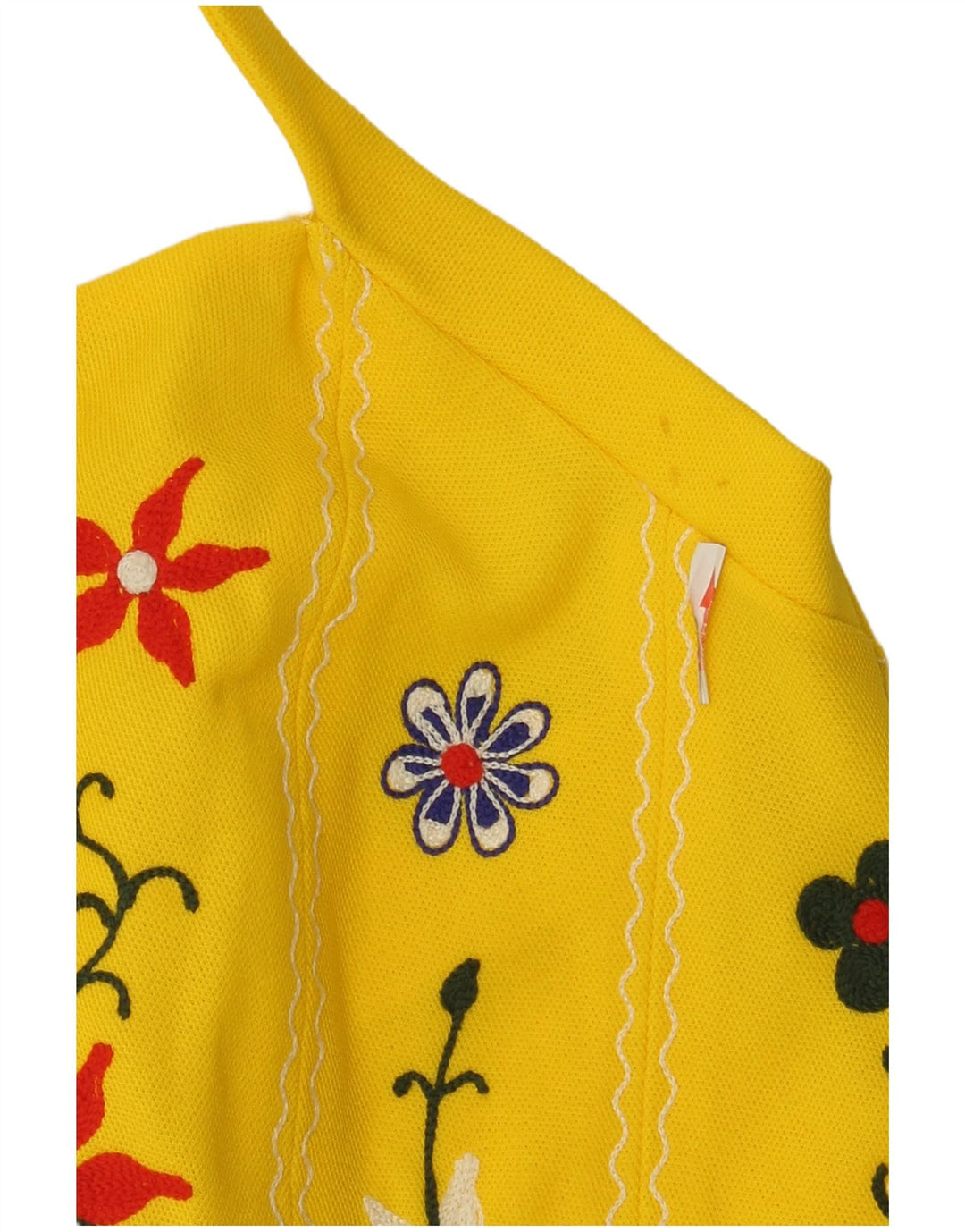 Vestido frente única feminino vintage IT 42 floral amarelo médio