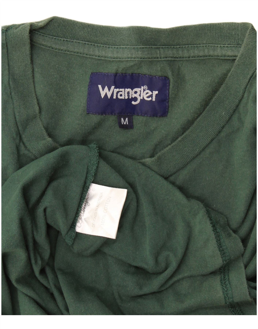Camiseta masculina Wrangler Top médio algodão verde