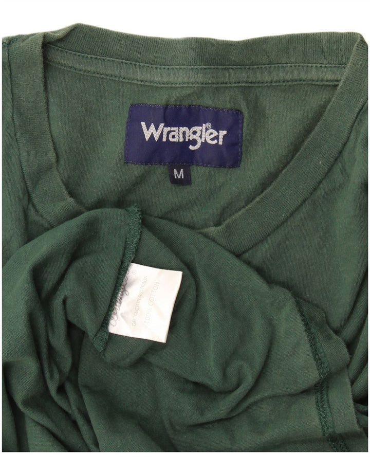 Camiseta masculina Wrangler Top médio algodão verde