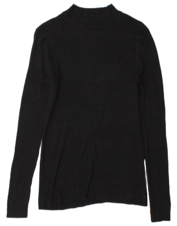 Top feminino Marks & Spencer manga comprida UK 14 viscose preta média