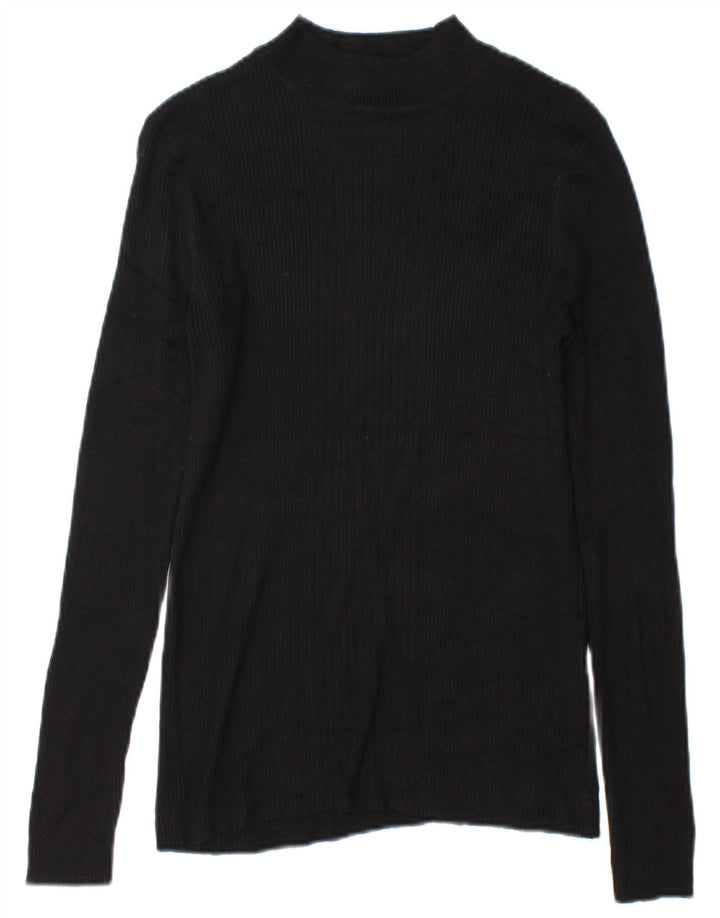 Top feminino Marks & Spencer manga comprida UK 14 viscose preta média
