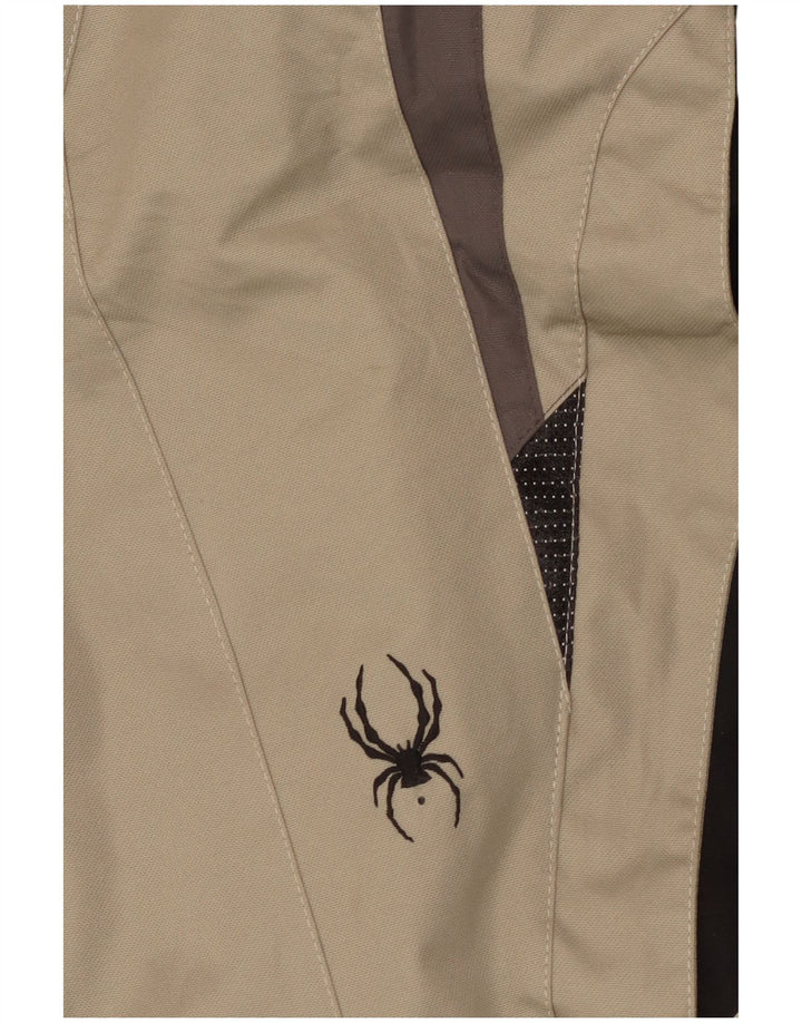 Jaqueta de esqui masculina Spyder UK 40 grande bloco colorido bege