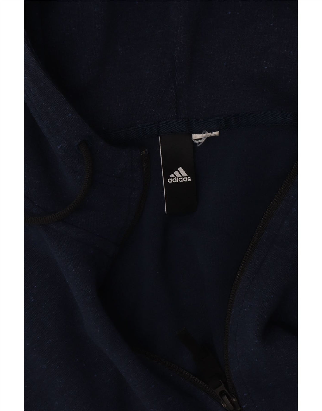 Adidas masculino zip moletom com capuz médio azul marinho manchado