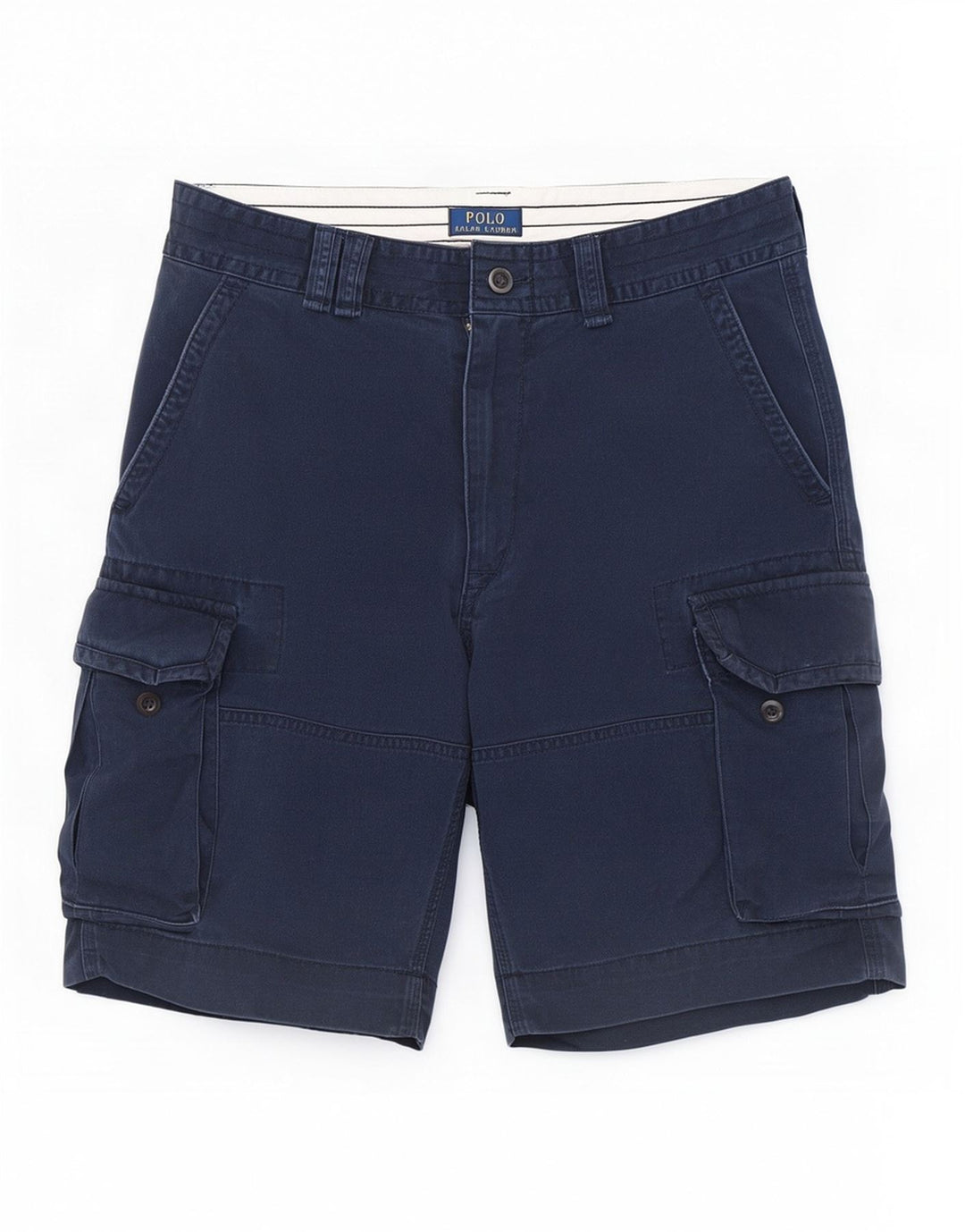 Ralph Lauren Mens Cargo Shorts W32 Médio Algodão Azul Marinho