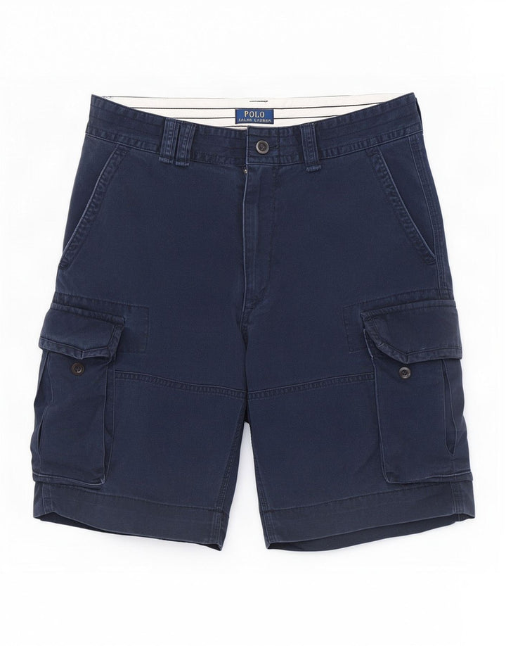 Ralph Lauren Mens Cargo Shorts W32 Médio Algodão Azul Marinho