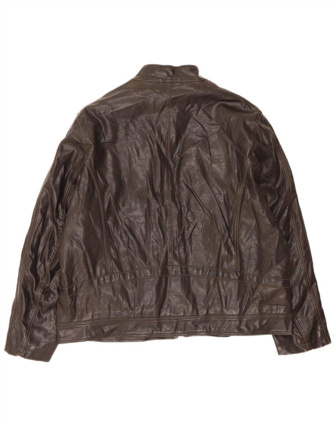 Jaqueta masculina de couro sintético BKE UK 44 2XL polivinil marrom