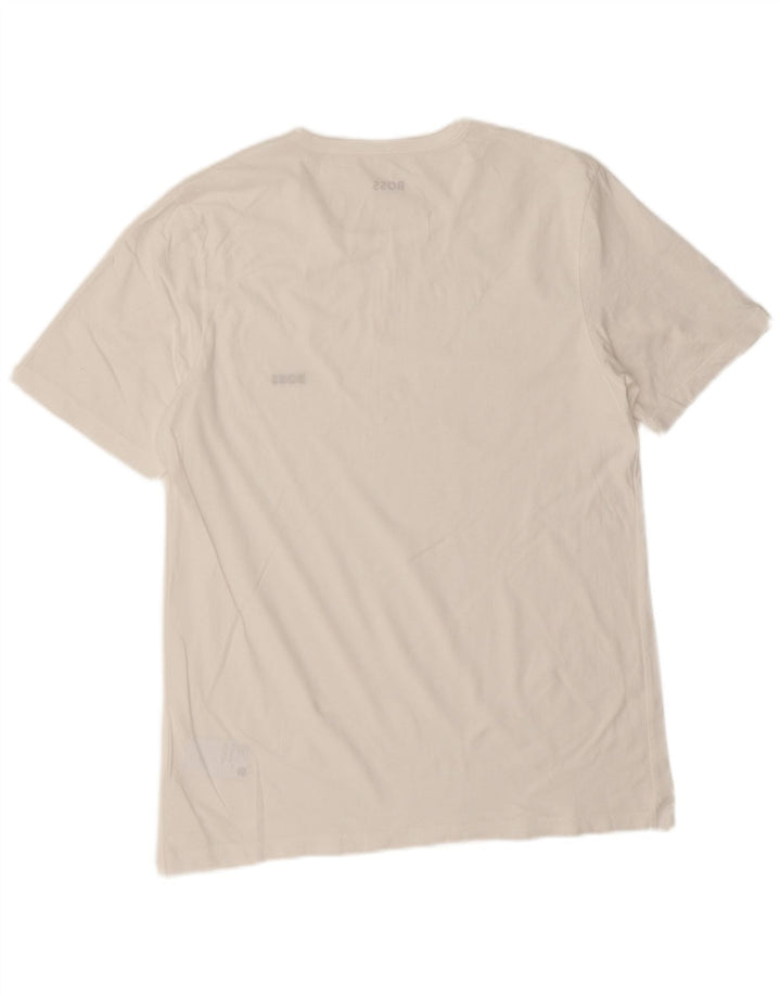 Camiseta masculina Hugo Boss grande algodão branco