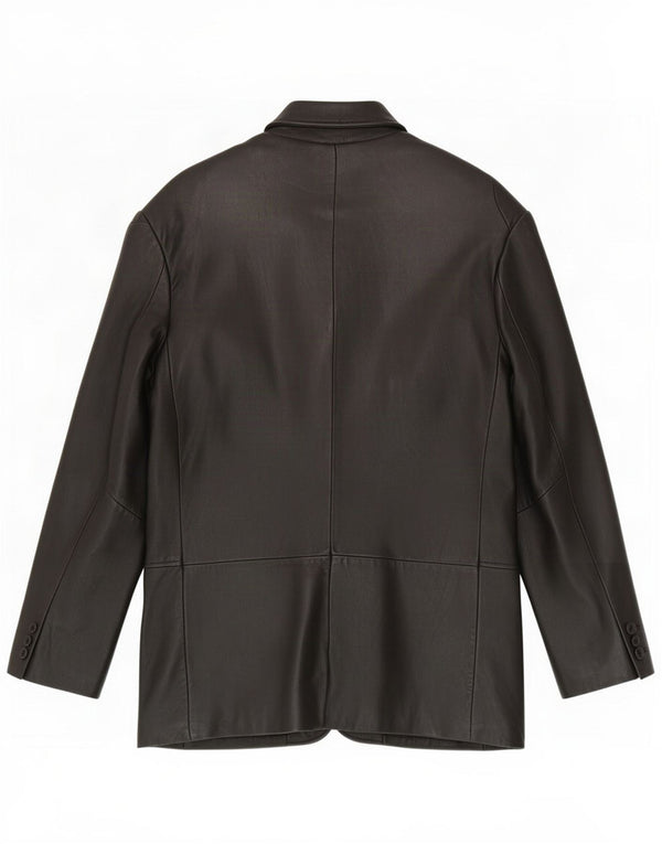 Jaqueta blazer masculina de couro com 3 botões Kartel Reino Unido 40 grande preta