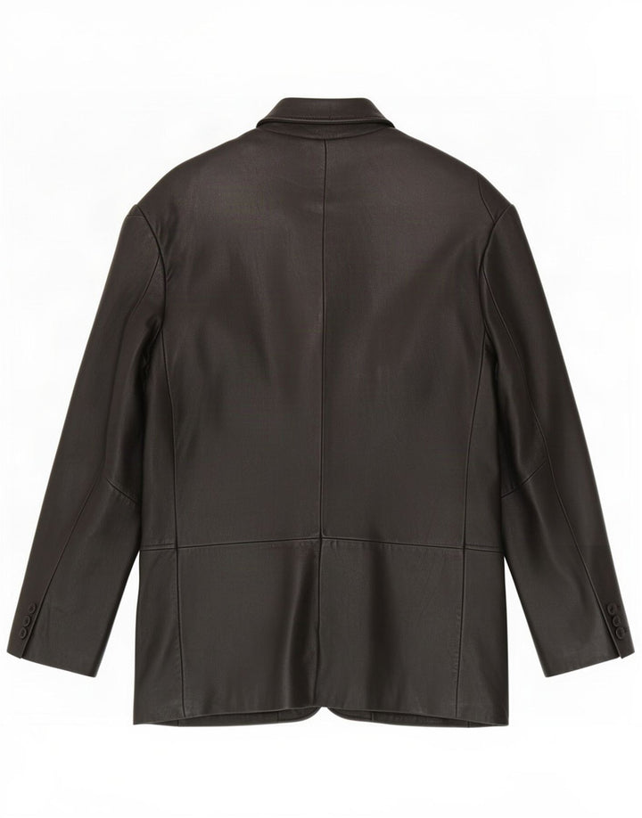 Jaqueta blazer masculina de couro com 3 botões Kartel Reino Unido 40 grande preta