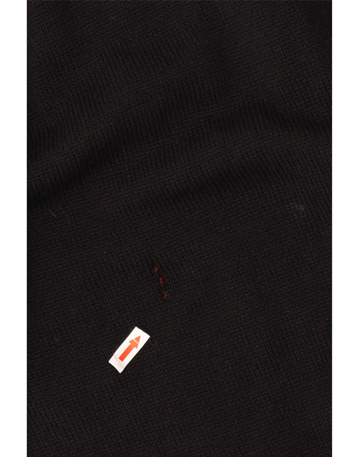 Suéter cardigã feminino vintage longline EU 40 bloco colorido preto médio