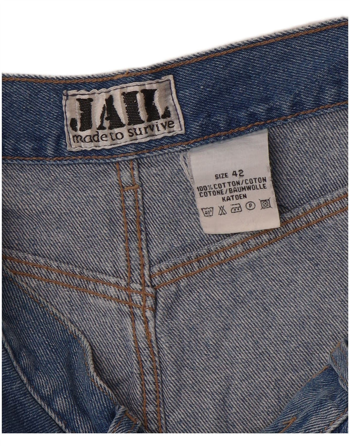 Saia jeans feminina VINTAGE IT 42 médio W30 algodão azul