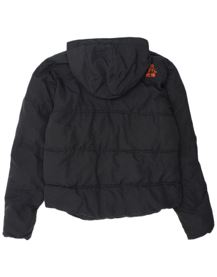Jaqueta acolchoada masculina Superdry com capuz UK 40 grande nylon azul marinho