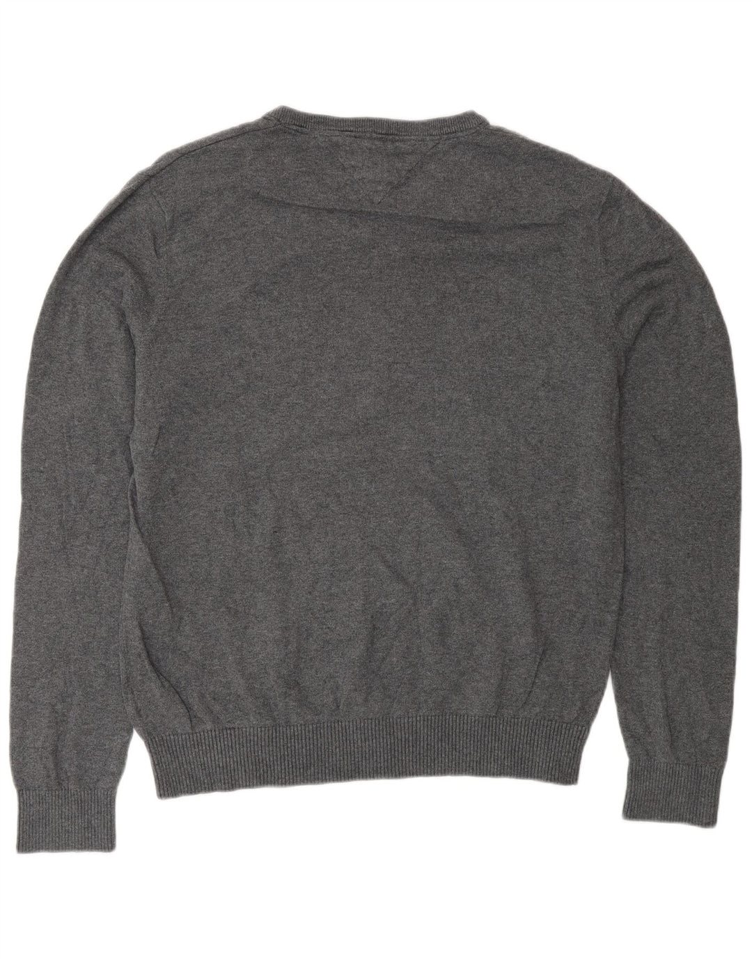 Tommy Hilfiger Suéter masculino com decote em V cinza médio Argyle/algodão diamante