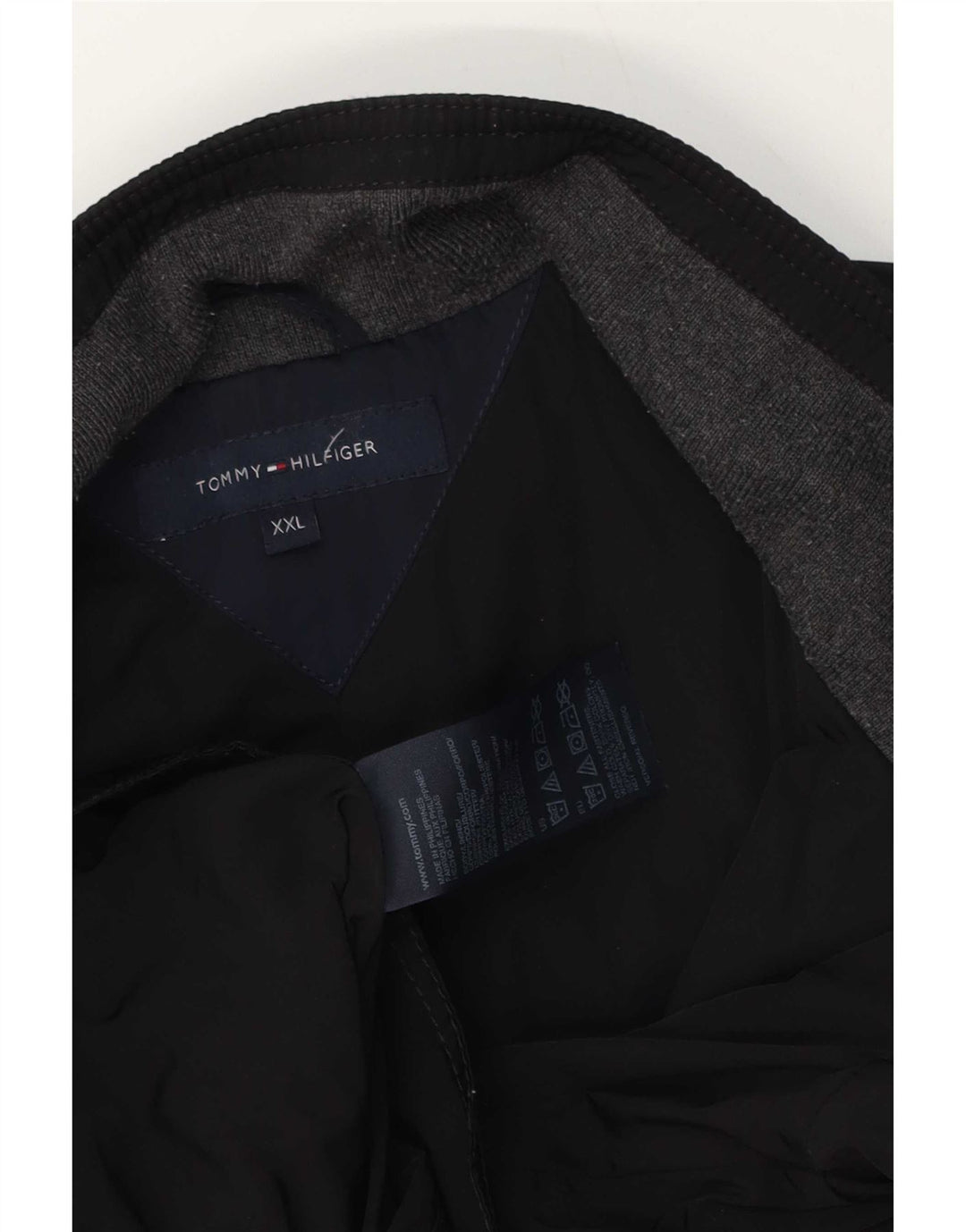 Jaqueta utilitária masculina Tommy Hilfiger UK 44 2XL poliéster preto