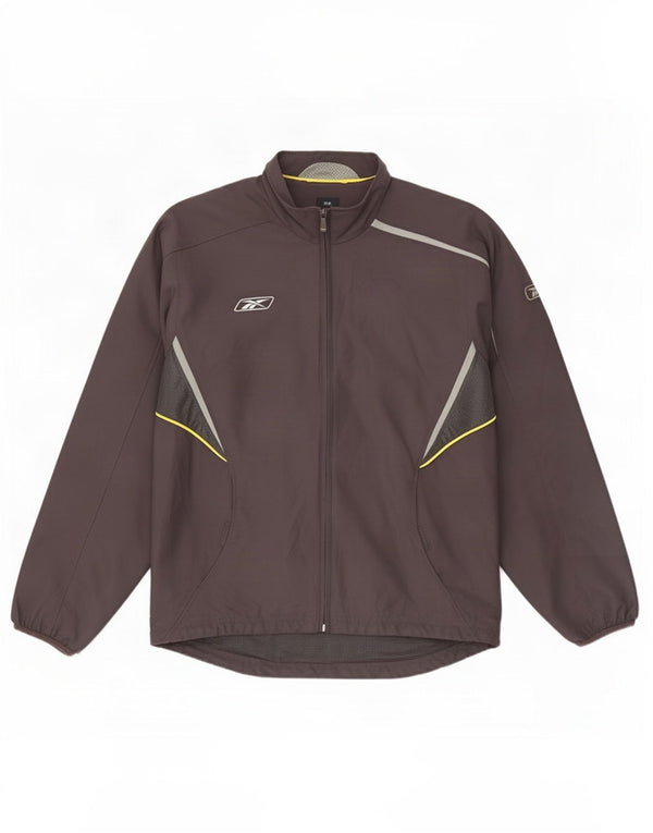 Reebok Mens Tracksuit Top Jacket Médio Preto Colourblock Poliéster