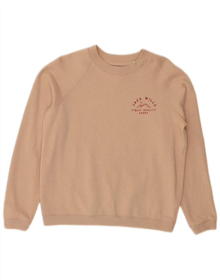 Suéter feminino JACK WILLS Reino Unido 12 algodão bege médio