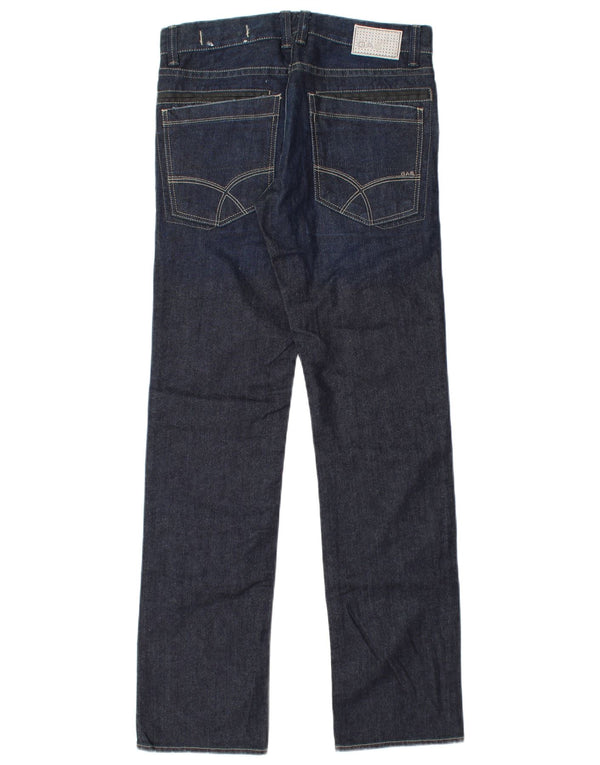 Gas Mens Straight Jeans W28 L33 Azul Marinho Algodão