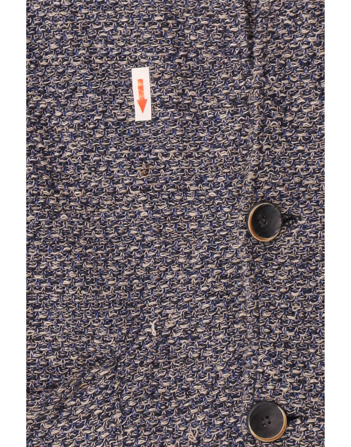 Jaqueta blazer Zara Boys tricotada com 2 botões 13-14 anos algodão manchado azul