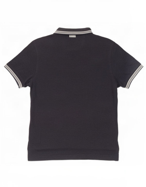 Camisa polo masculina de ajuste regular Hugo Boss, algodão azul marinho médio