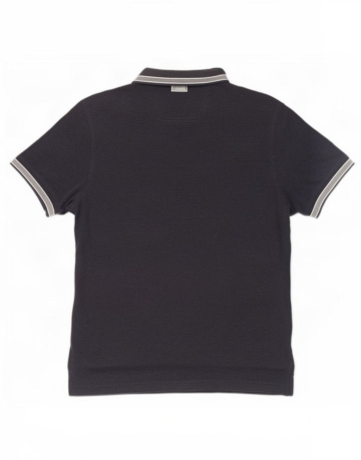 Camisa polo masculina de ajuste regular Hugo Boss, algodão azul marinho médio